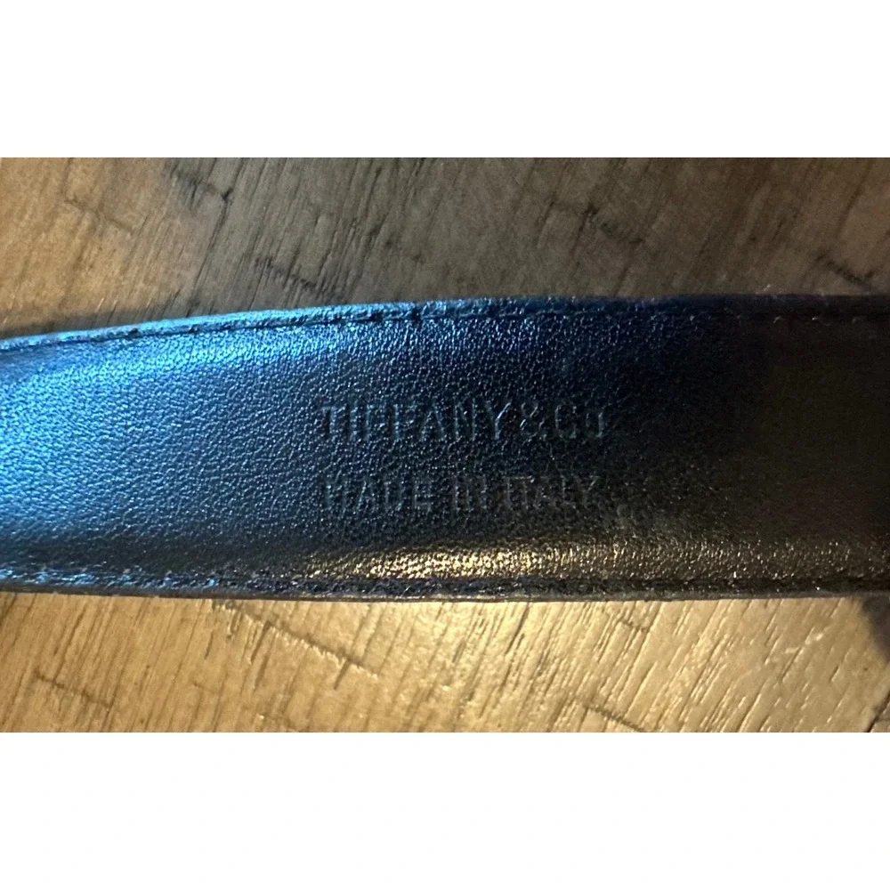 Vintage Tiffany & Co. Red Leather Belt Gold T Logo Buckle Made In Italy Sz S/M